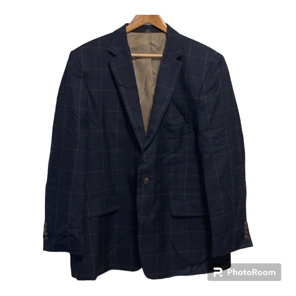🎈HOST PICK 🎈| Haggar | Mens Blazer | Blue & Gold | Size 46 - Picture 1 of 6